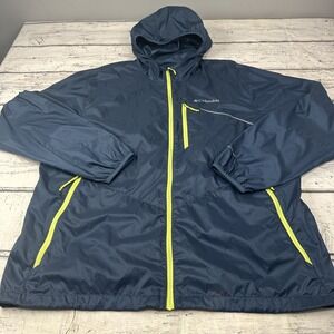 Columbia Jacket Women XL Blue Omni-Wick Evap Ultra Light Packable Windbreaker